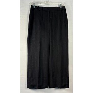 Banana Republic Pants Womens  Black  pinstripe Jackson Fit  cuff stretch size 0